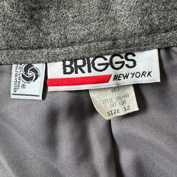 Vintage ‘90s Briggs New York Gray Wool Knee Length Pencil Skirt - Picture 7 of 9